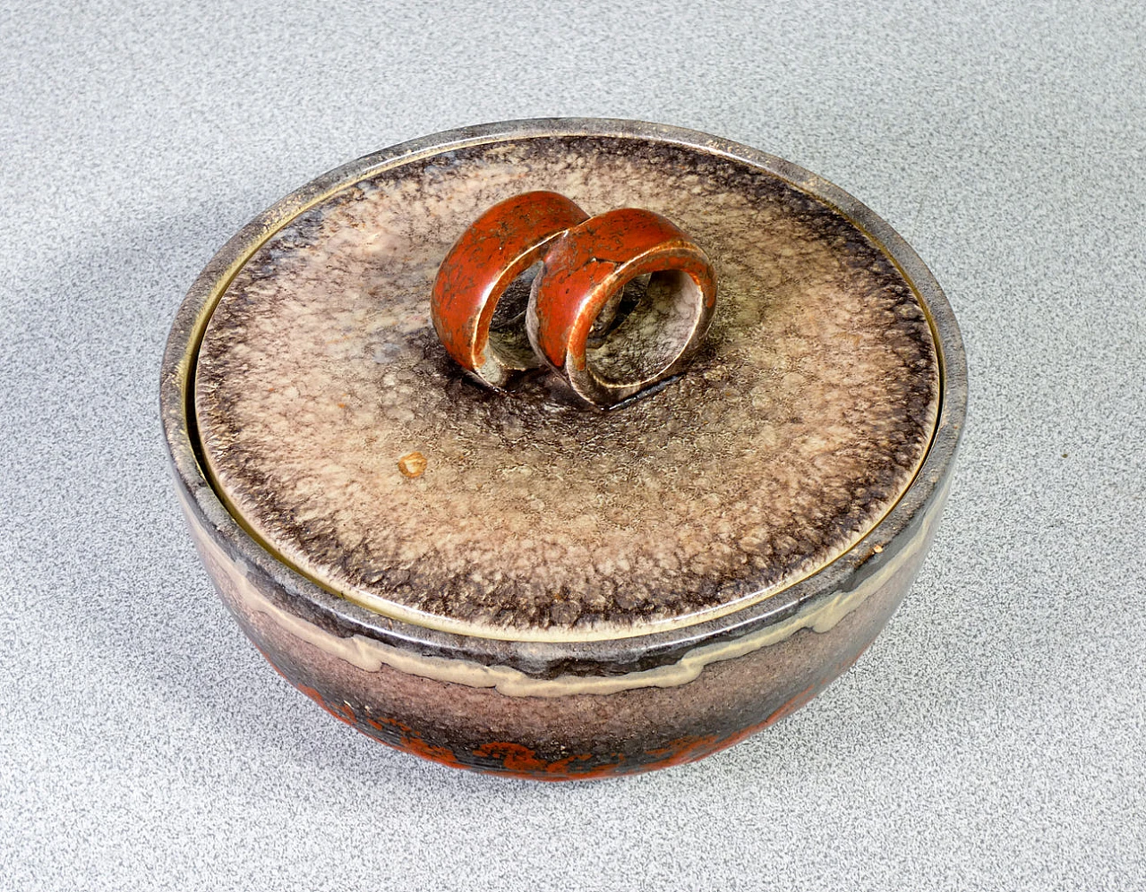 Ciotola in maiolica Fat Lava di Strehla Keramik, anni '70 8