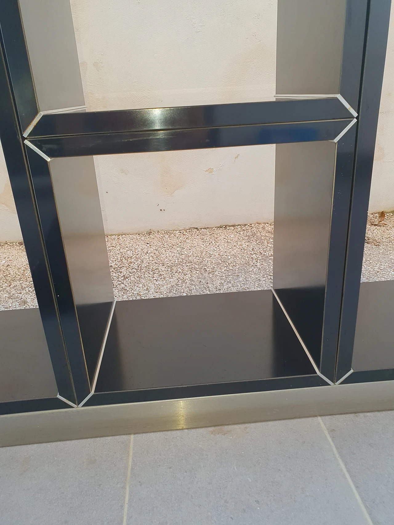 Black laminate and brushed steel modular bookcase, 1970s 10