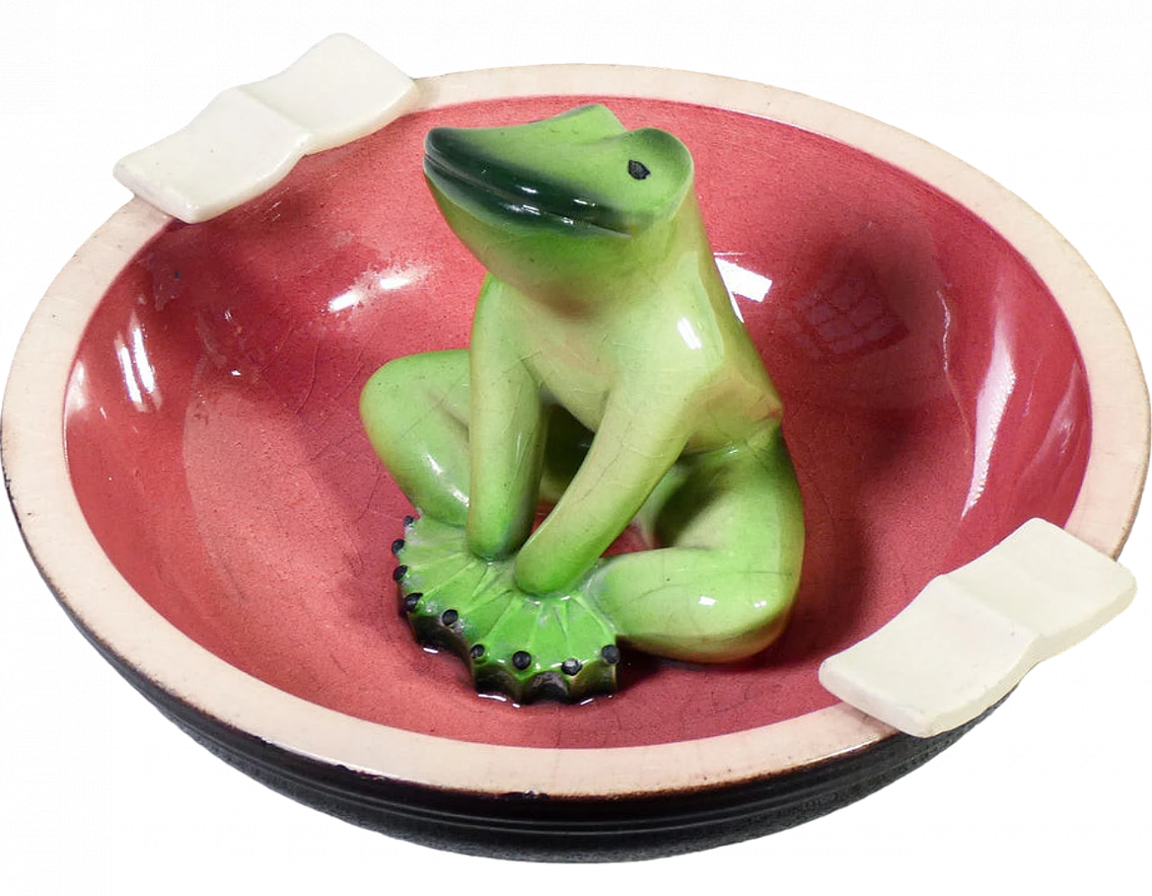 Ceramic ashtray by Tarcisio Tosin for La Freccia, 1930s 11