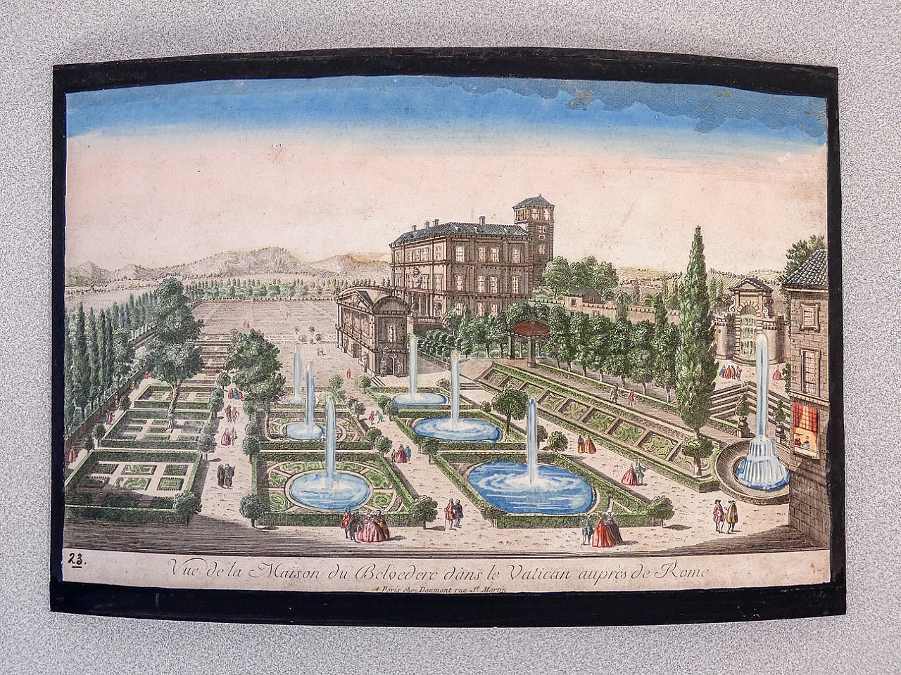 Optical view of the Vatican Belvedere House, 18th century 7