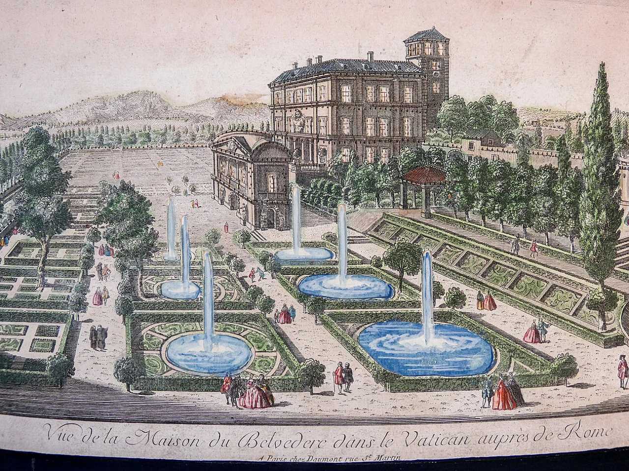 Optical view of the Vatican Belvedere House, 18th century 8