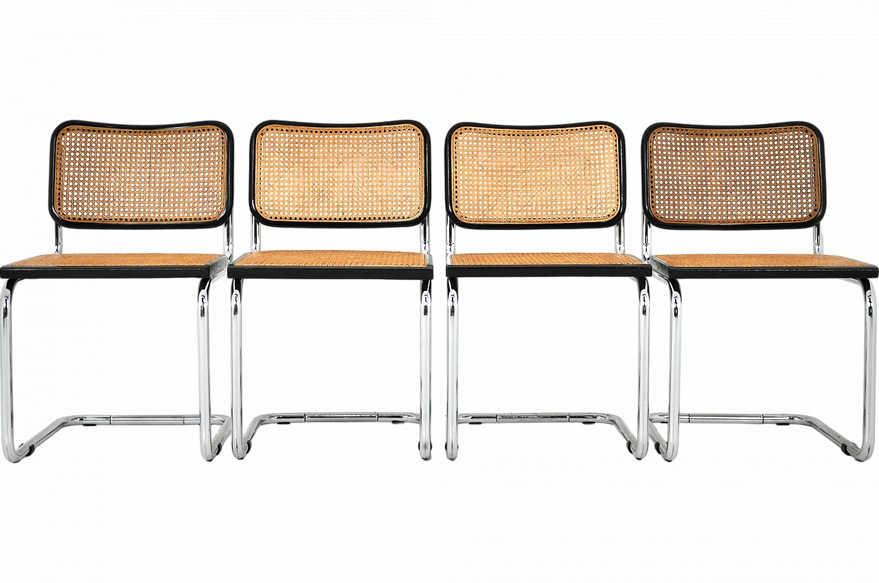 4 B32 style chairs by Marcel Breuer, 1980s 10