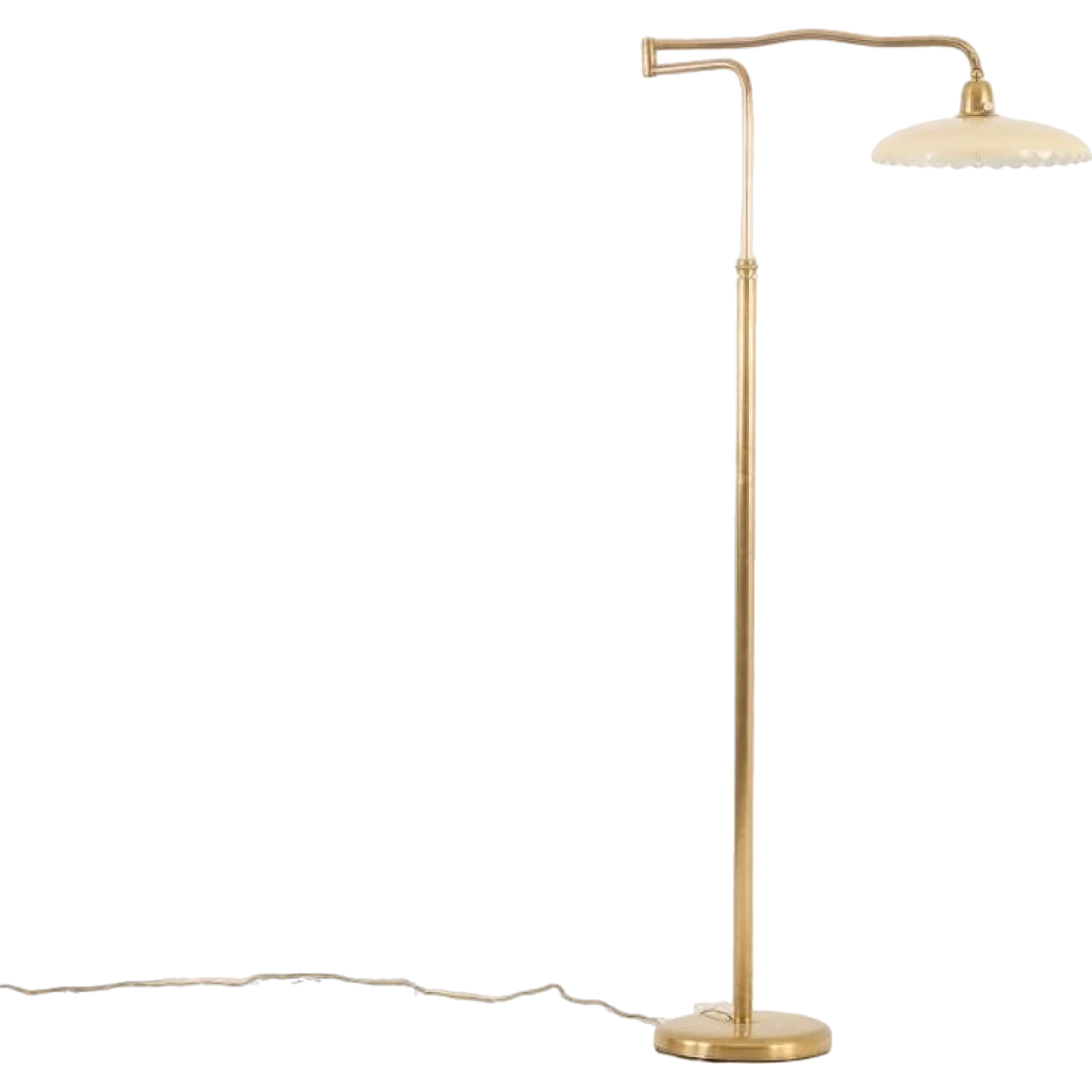 Brass floor lamp with swing arm, 1950s 13