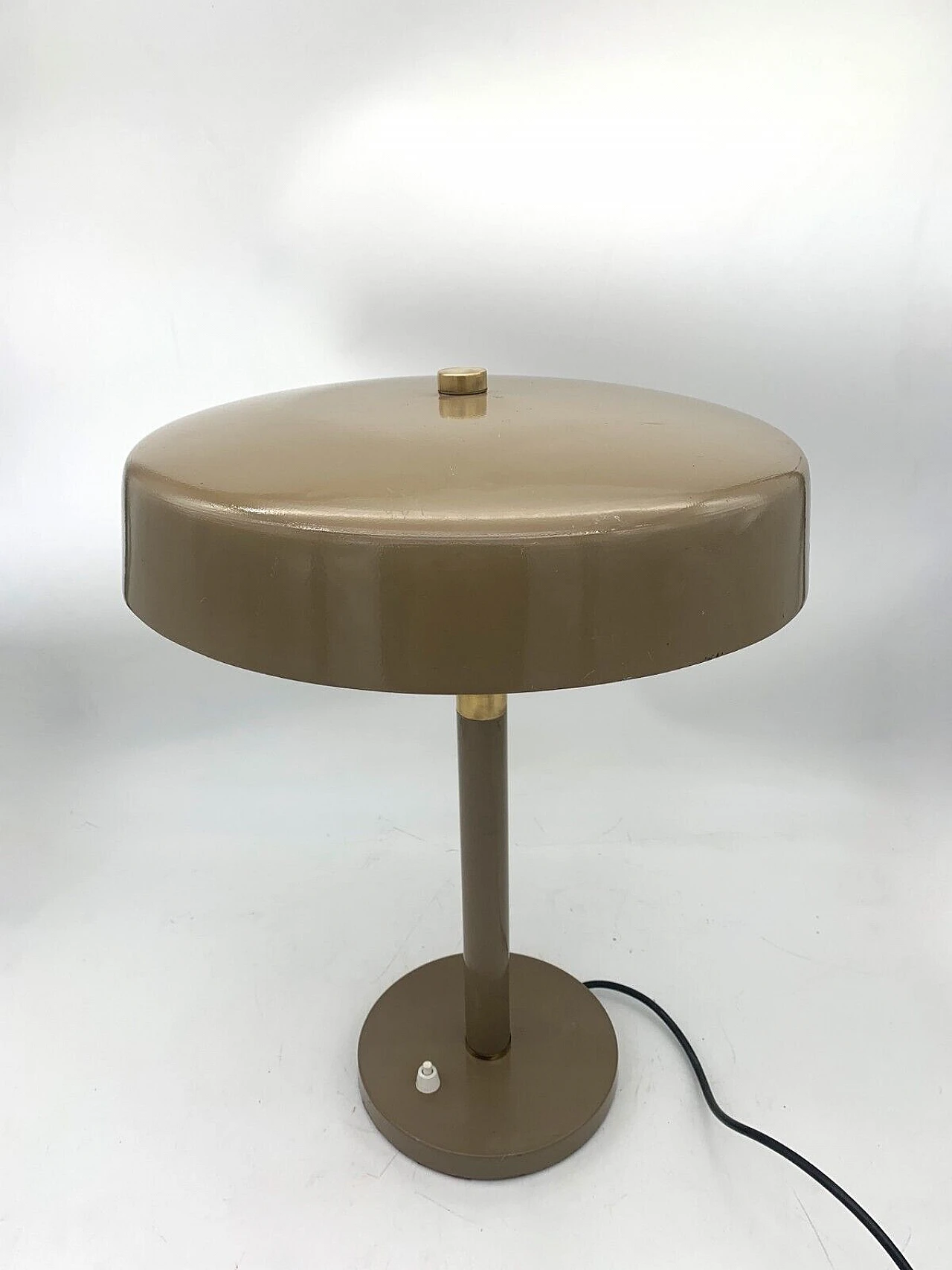 Metal and brass table lamp, 1940s 3