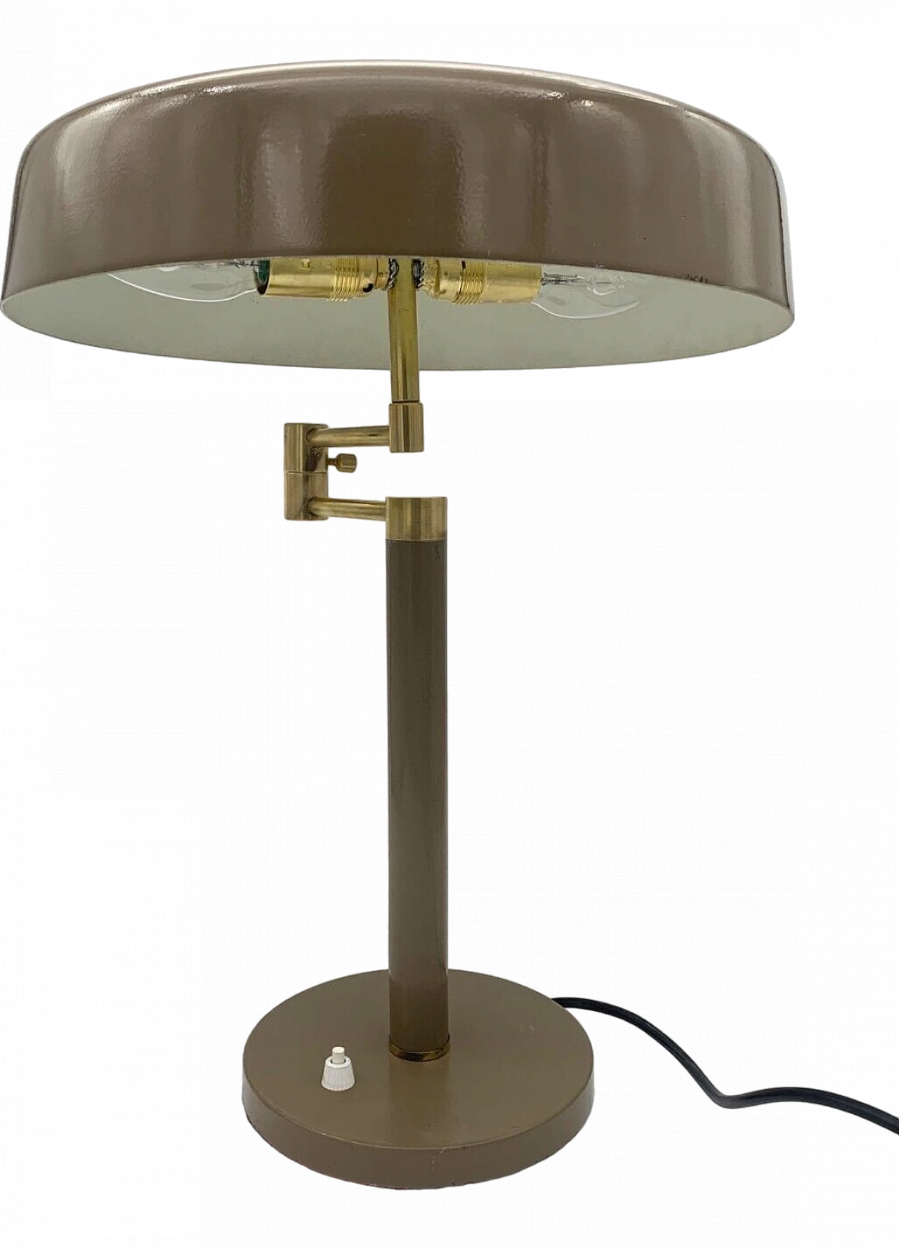 Lampada da tavolo in metallo e ottone, anni '40 5