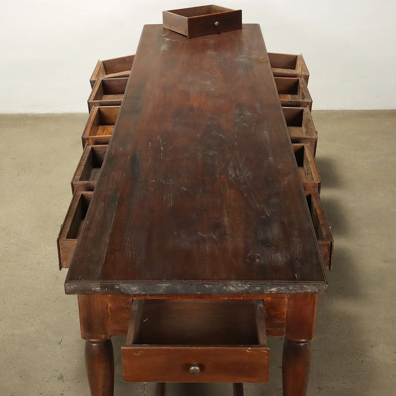 Spruce, oak and poplar workbench, early 20th century 3