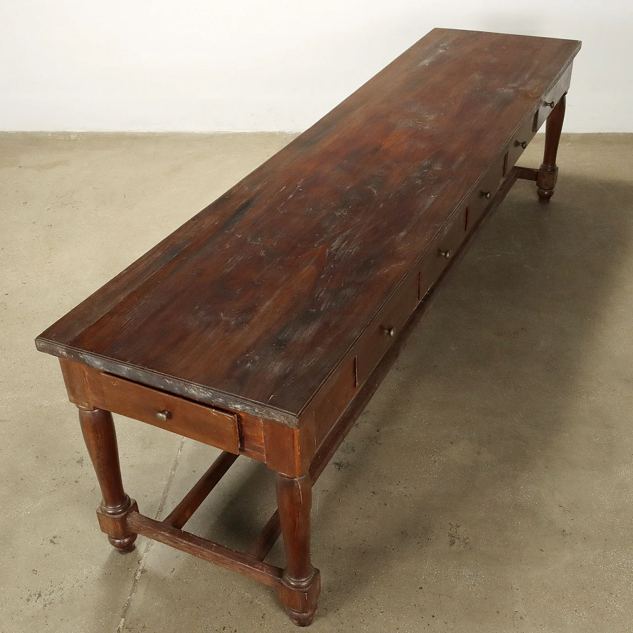 Spruce, oak and poplar workbench, early 20th century 4