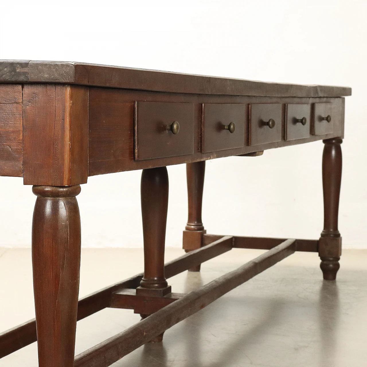 Spruce, oak and poplar workbench, early 20th century 5