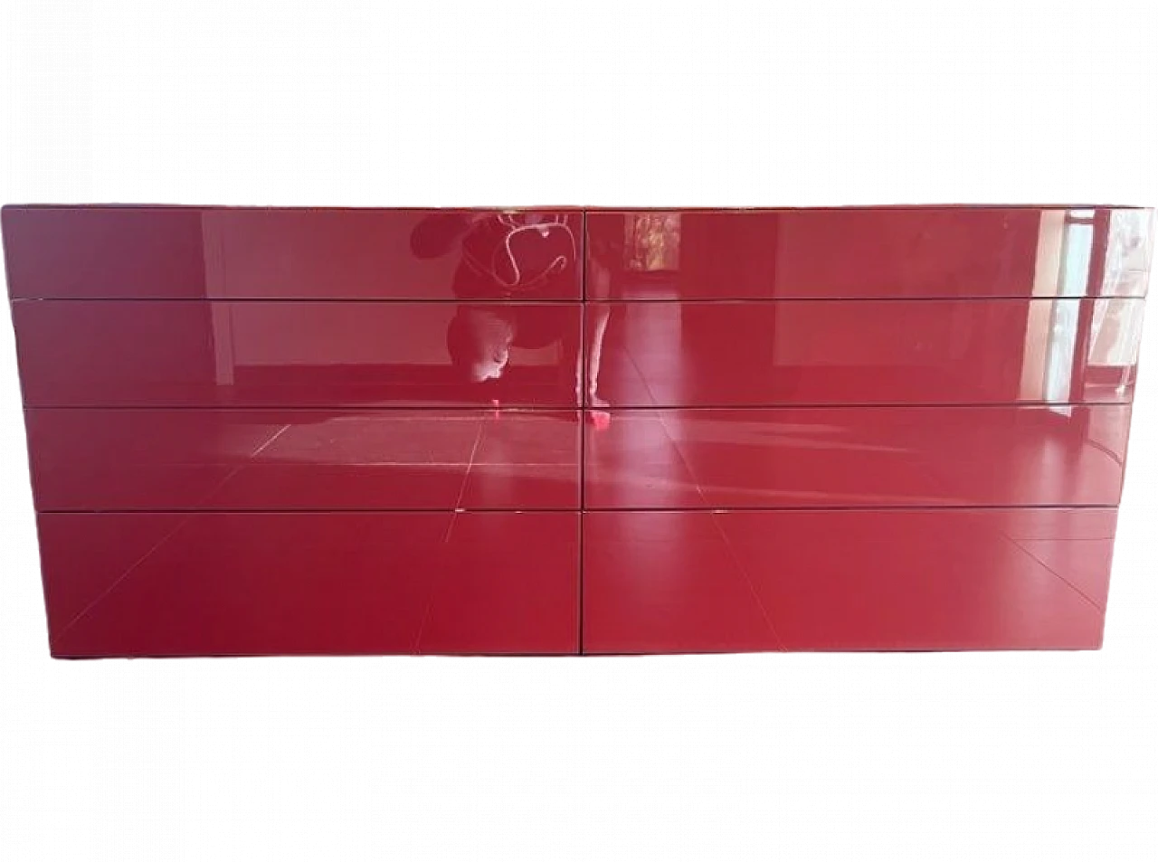 Lacquered red 160-8C Abbinabili chest of drawers by Poliform 4