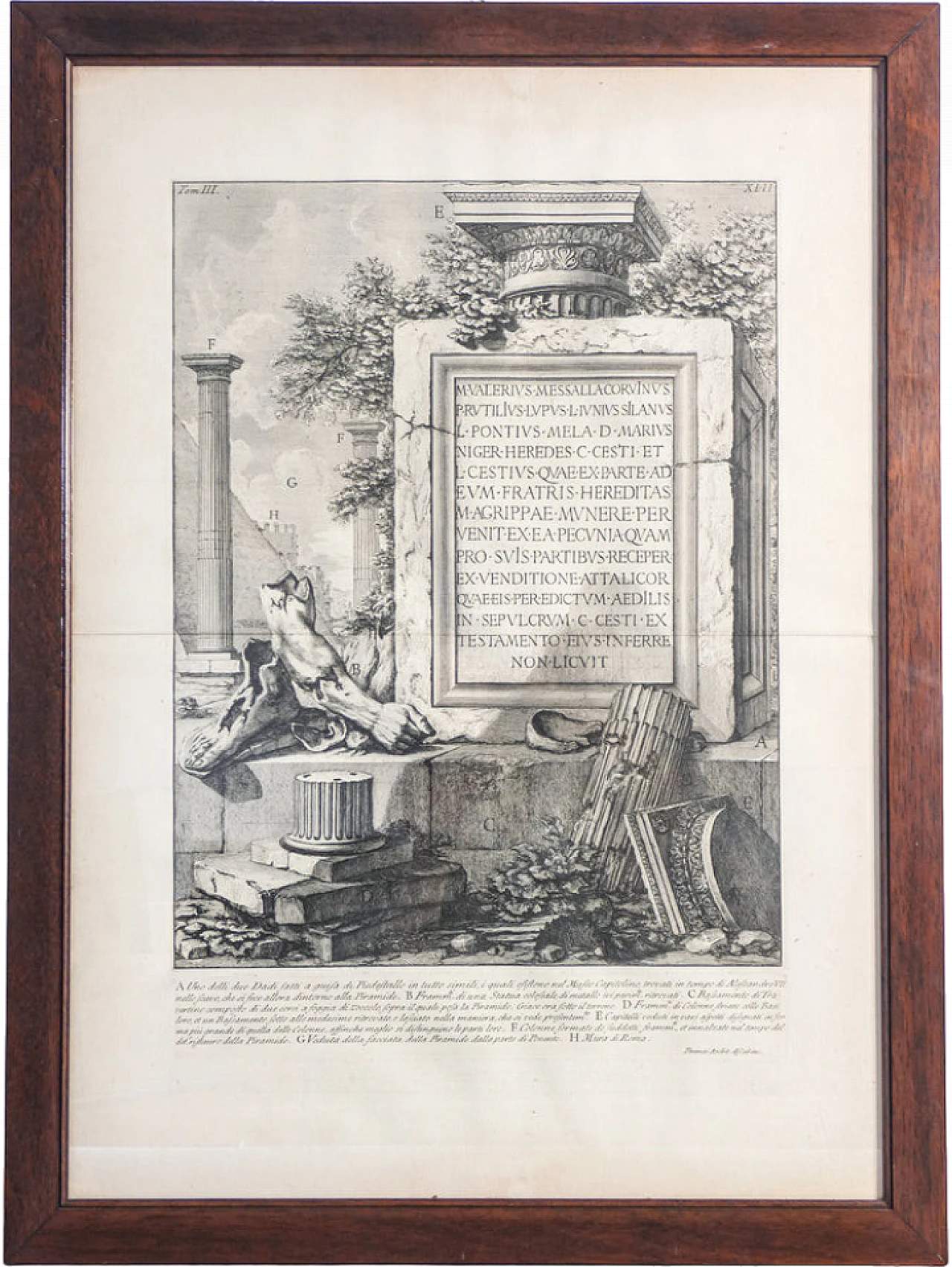 G. B. Piranesi, Antichità, tomo 3, tav. XLII, acquaforte, '700 2