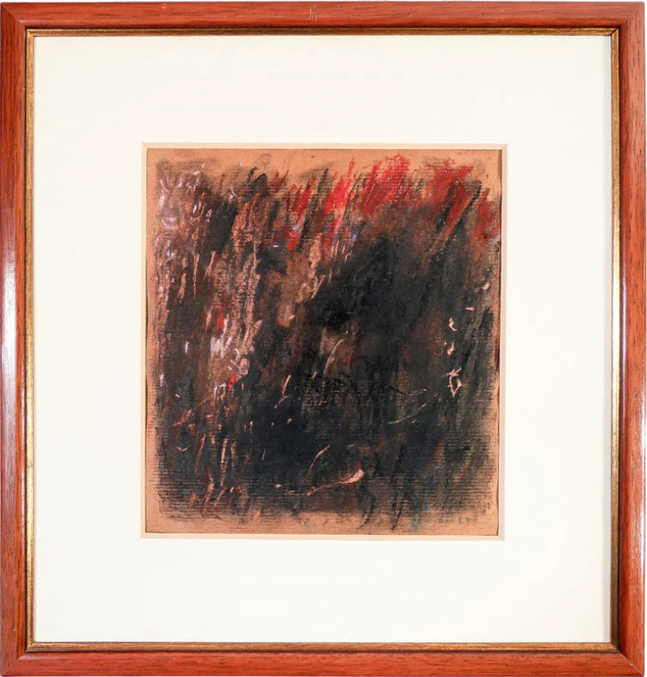 A. Parisot, composizione astratta, dipinto a tempera su carta, 1985 2