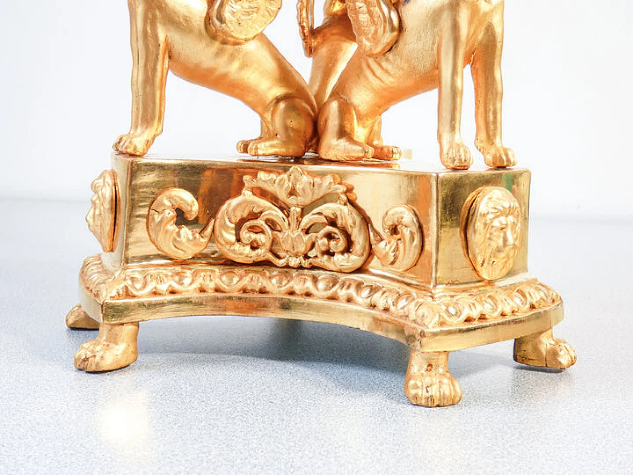 Empire gilt ceramic pedestal bowl with glass bell, early 19th century 9