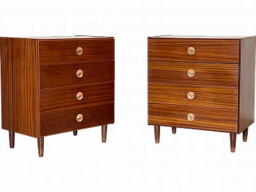 Pair of teak chests of drawers, 1960s