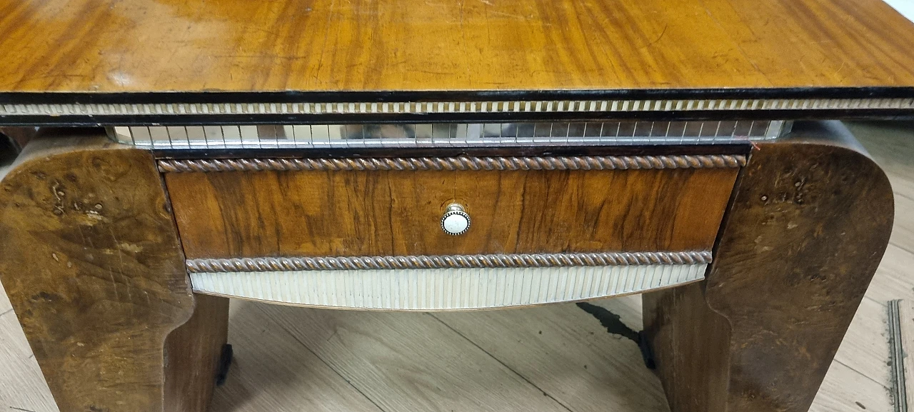 Walnut-root coffee table with pull-out drawer, 1960s 3