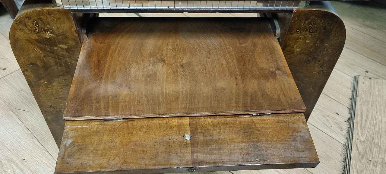 Walnut-root coffee table with pull-out drawer, 1960s 4