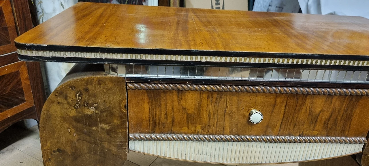 Walnut-root coffee table with pull-out drawer, 1960s 12