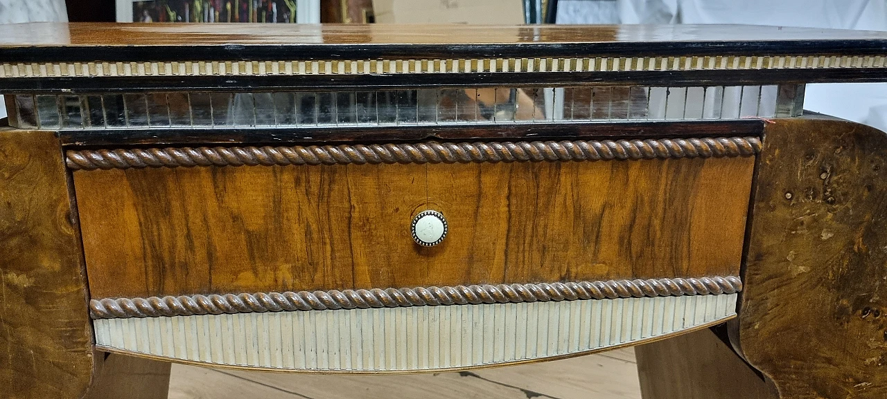 Walnut-root coffee table with pull-out drawer, 1960s 13