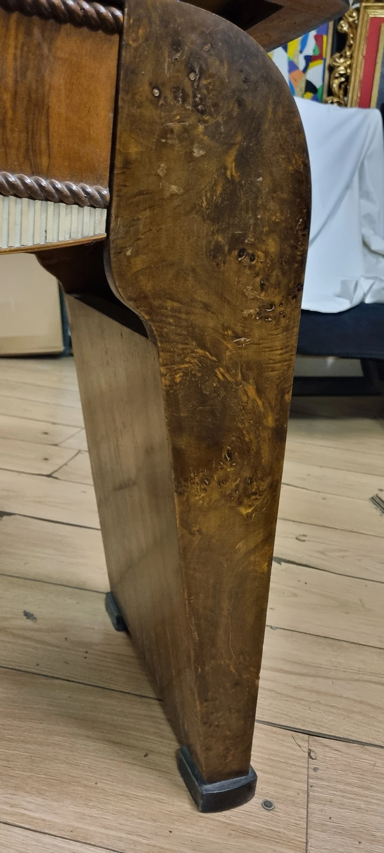 Walnut-root coffee table with pull-out drawer, 1960s 14