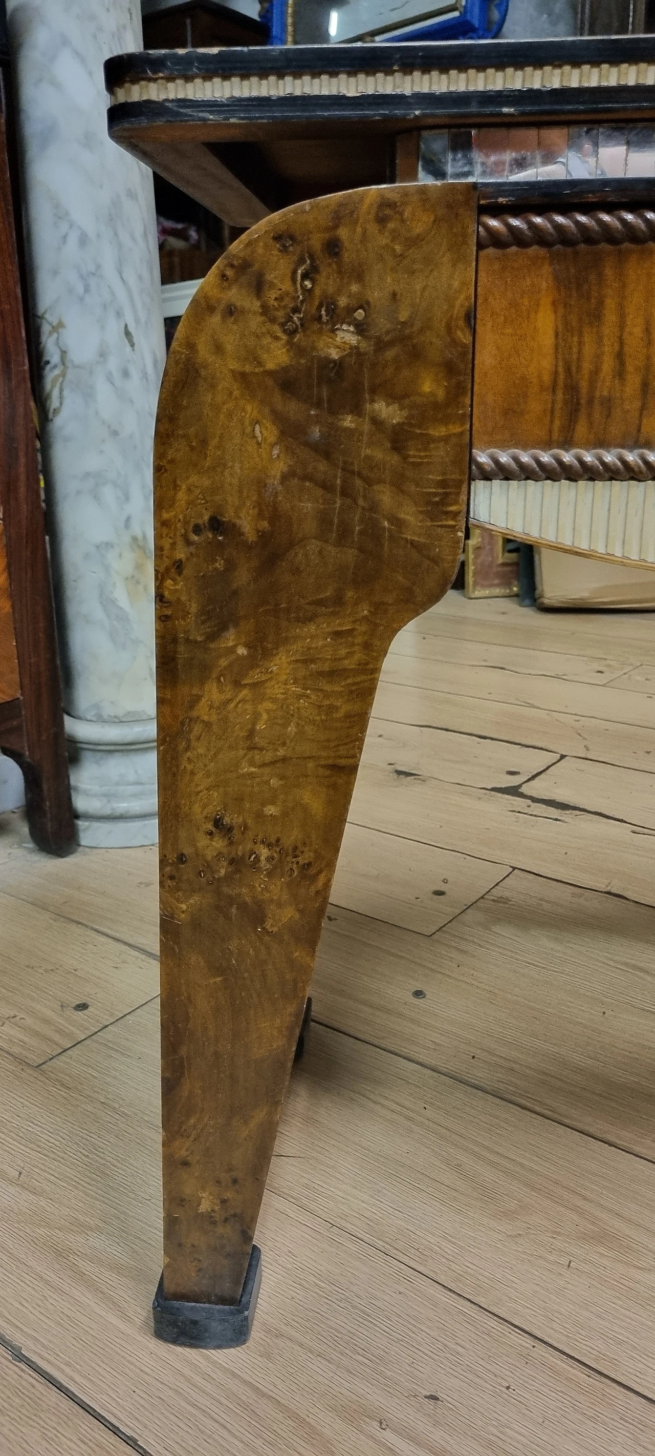 Walnut-root coffee table with pull-out drawer, 1960s 15