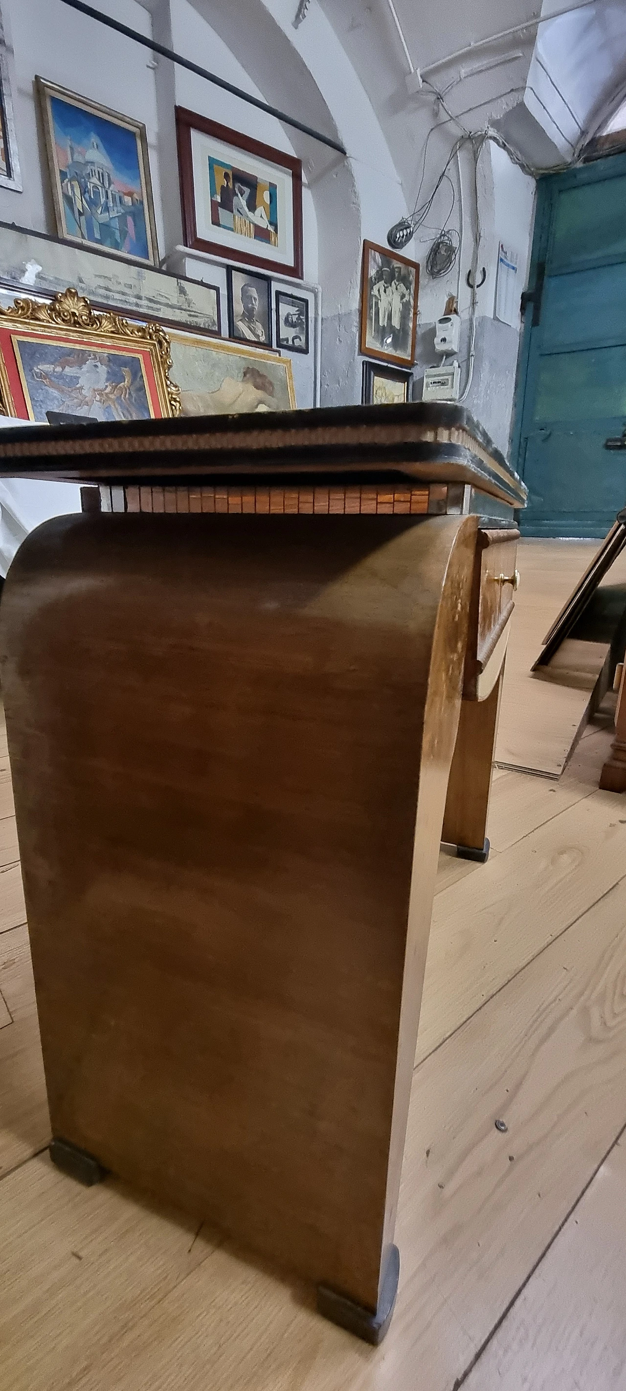 Walnut-root coffee table with pull-out drawer, 1960s 16