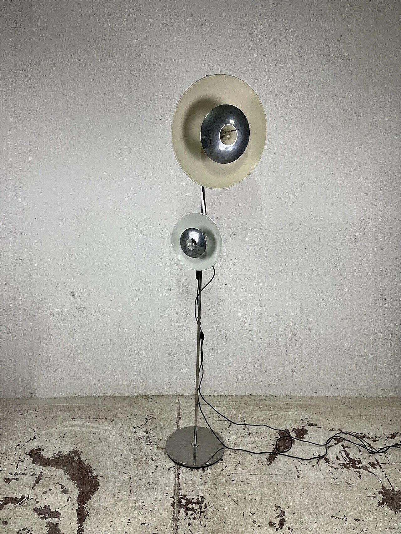 Metal two-light floor lamp by Enrico Tronconi, 1970s 1