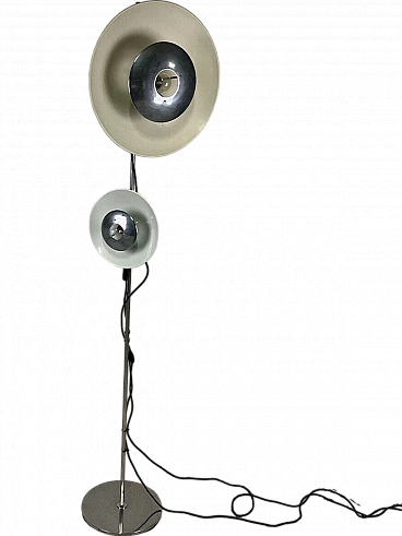 Metal two-light floor lamp by Enrico Tronconi, 1970s