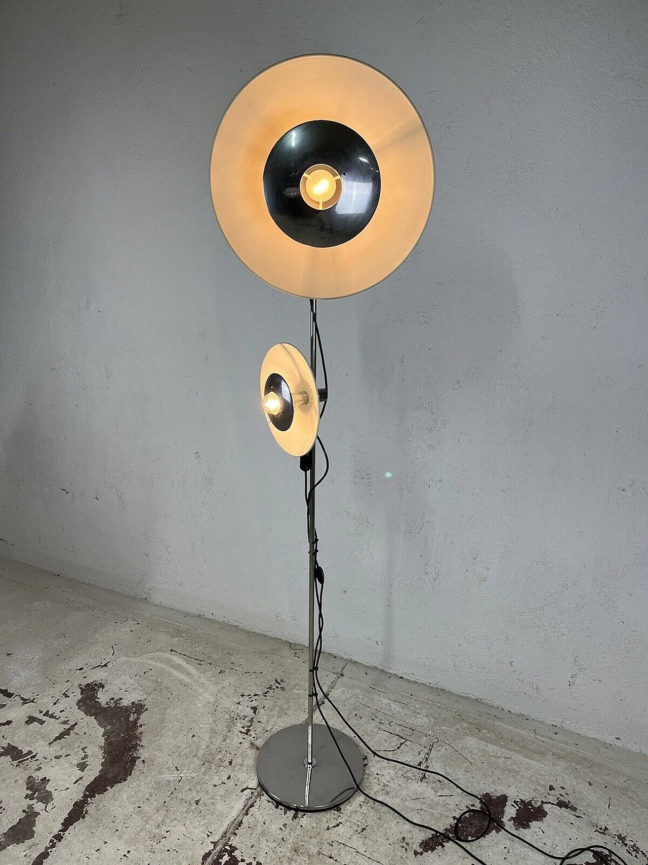 Metal two-light floor lamp by Enrico Tronconi, 1970s 4