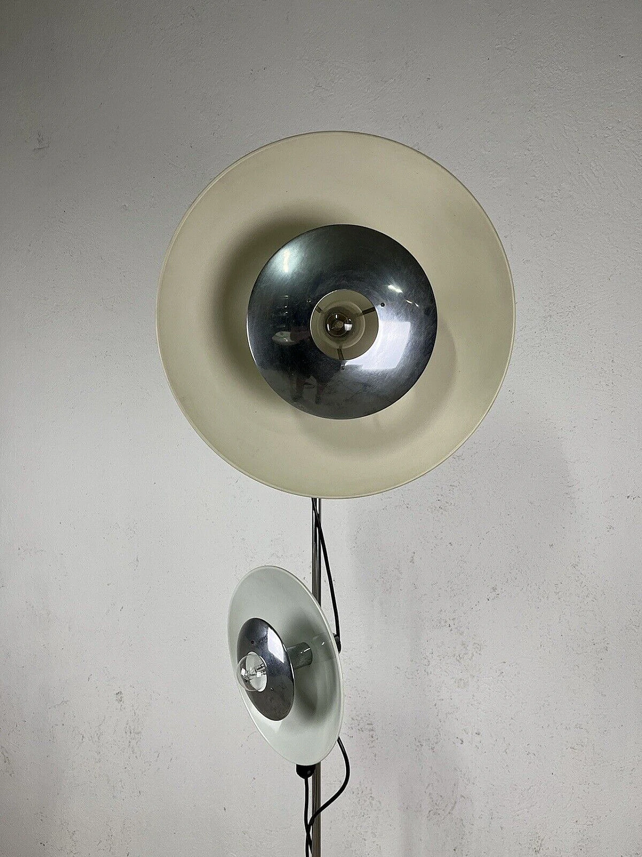 Metal two-light floor lamp by Enrico Tronconi, 1970s 13