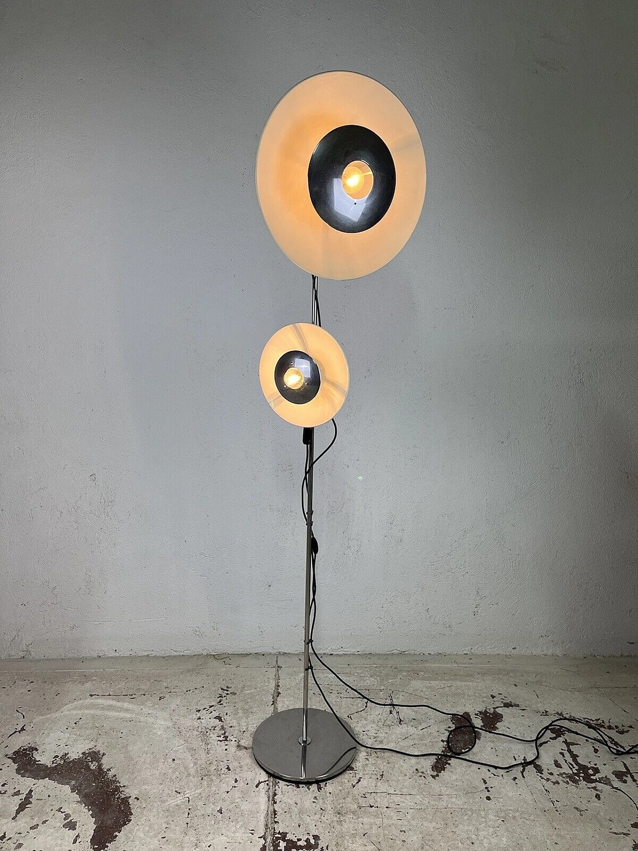 Metal two-light floor lamp by Enrico Tronconi, 1970s 16