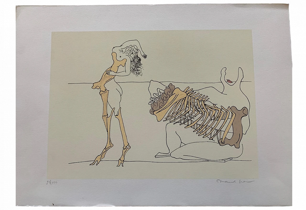 Marcel Jean, Surrealist scene, lithograph, 1960s 6