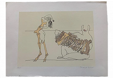 Marcel Jean, Surrealist scene, lithograph, 1960s