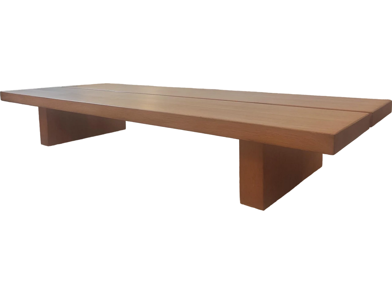 Solid oak coffee table with rectangular legs, 1980s 15