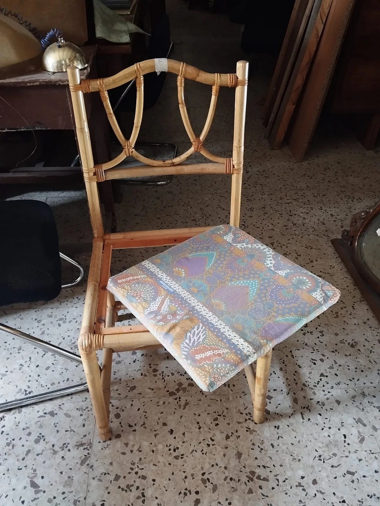 Bamboo desk chair, 1980s 9