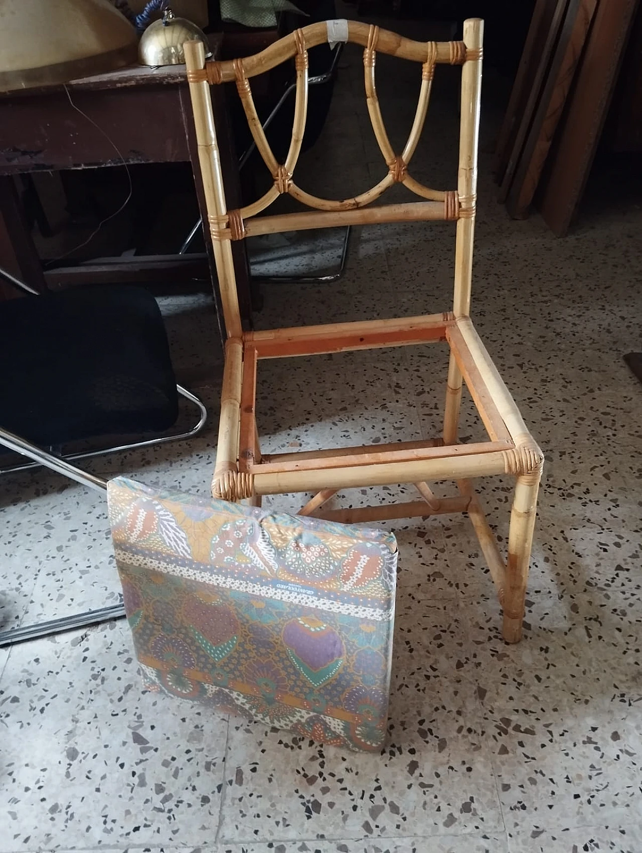 Bamboo desk chair, 1980s 11