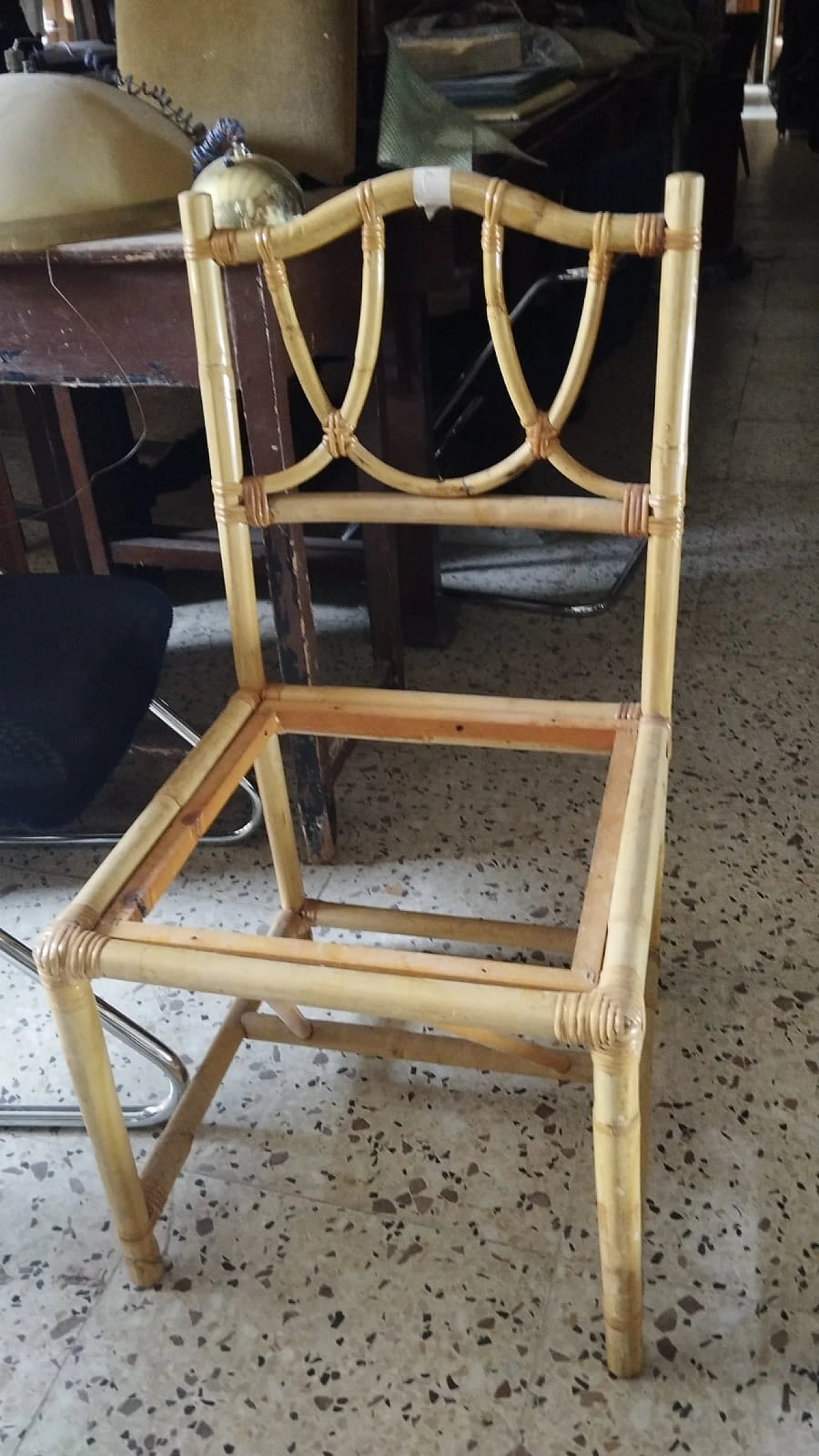 Bamboo desk chair, 1980s 12