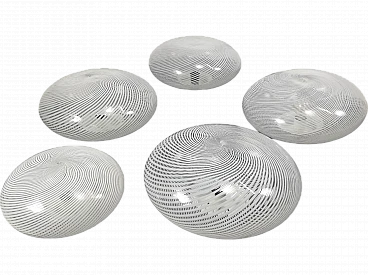 5 Murano glass ceiling lamps by Venini, 1950s