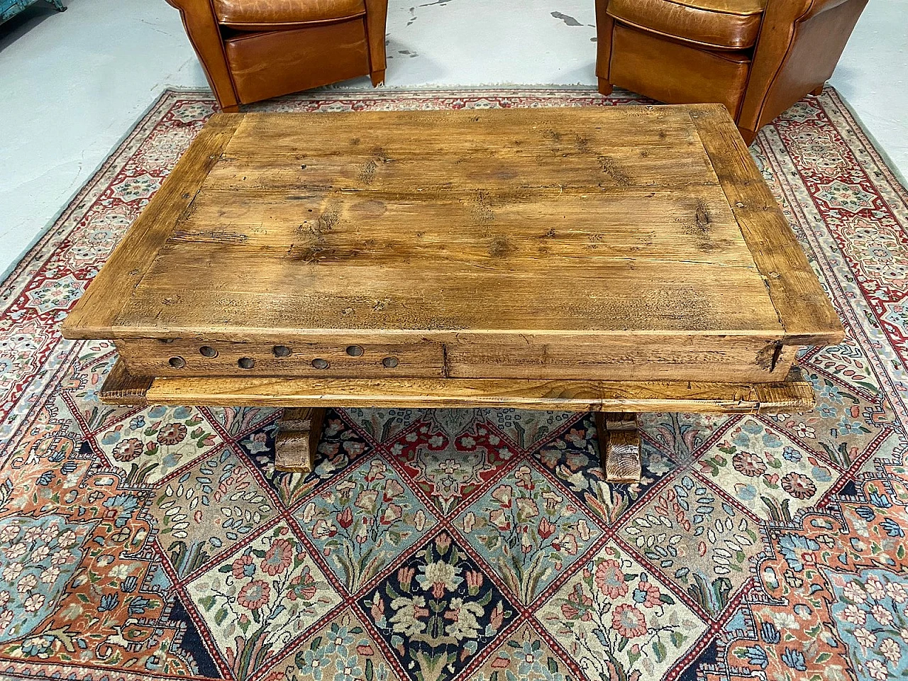 French chestnut coffee table, 1940s 1