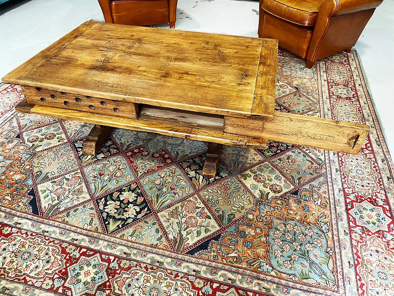 French chestnut coffee table, 1940s 3