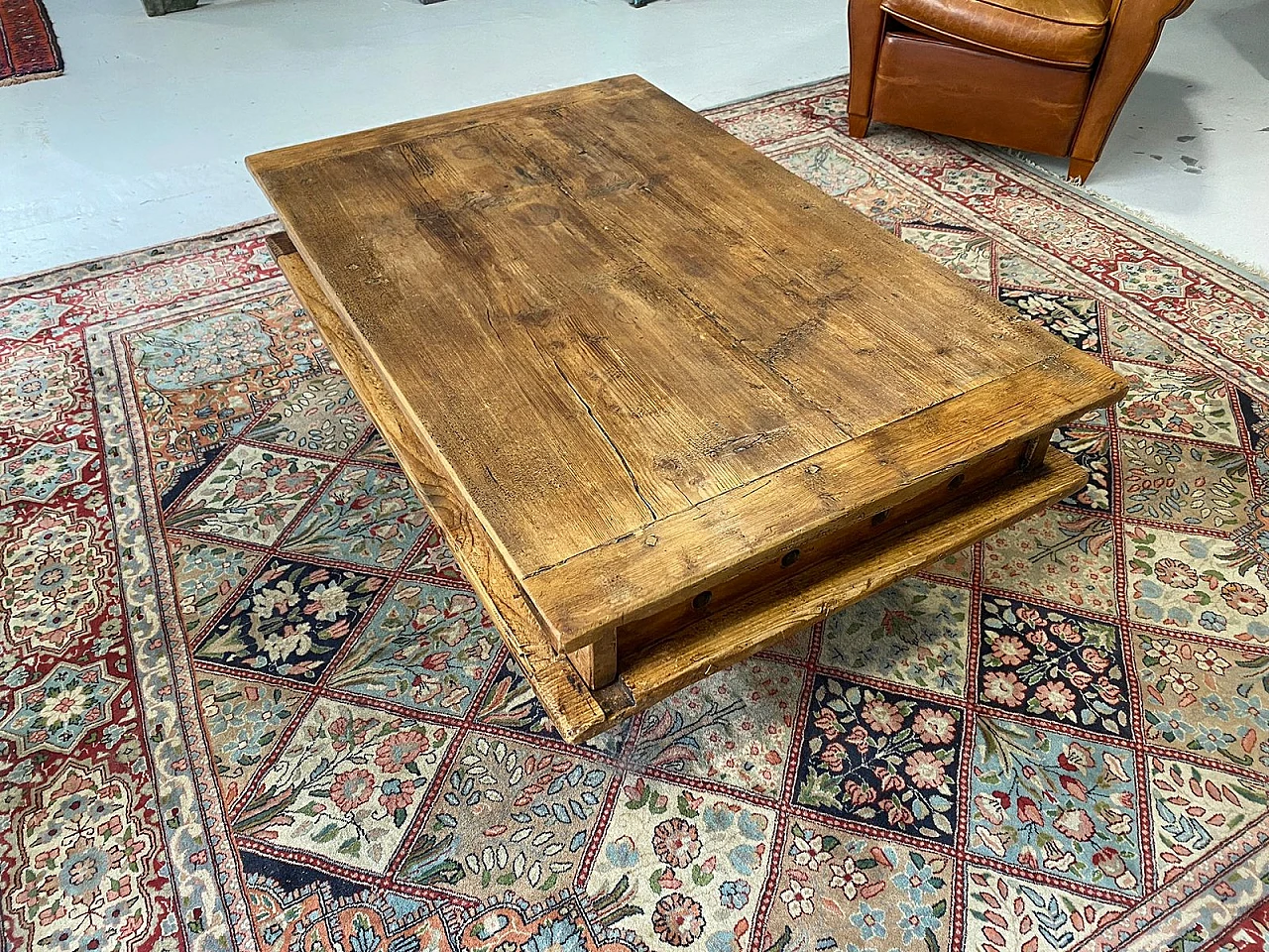 French chestnut coffee table, 1940s 4