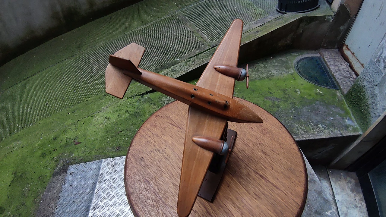 Art Deco wood airplane sculpture, 1940s 1