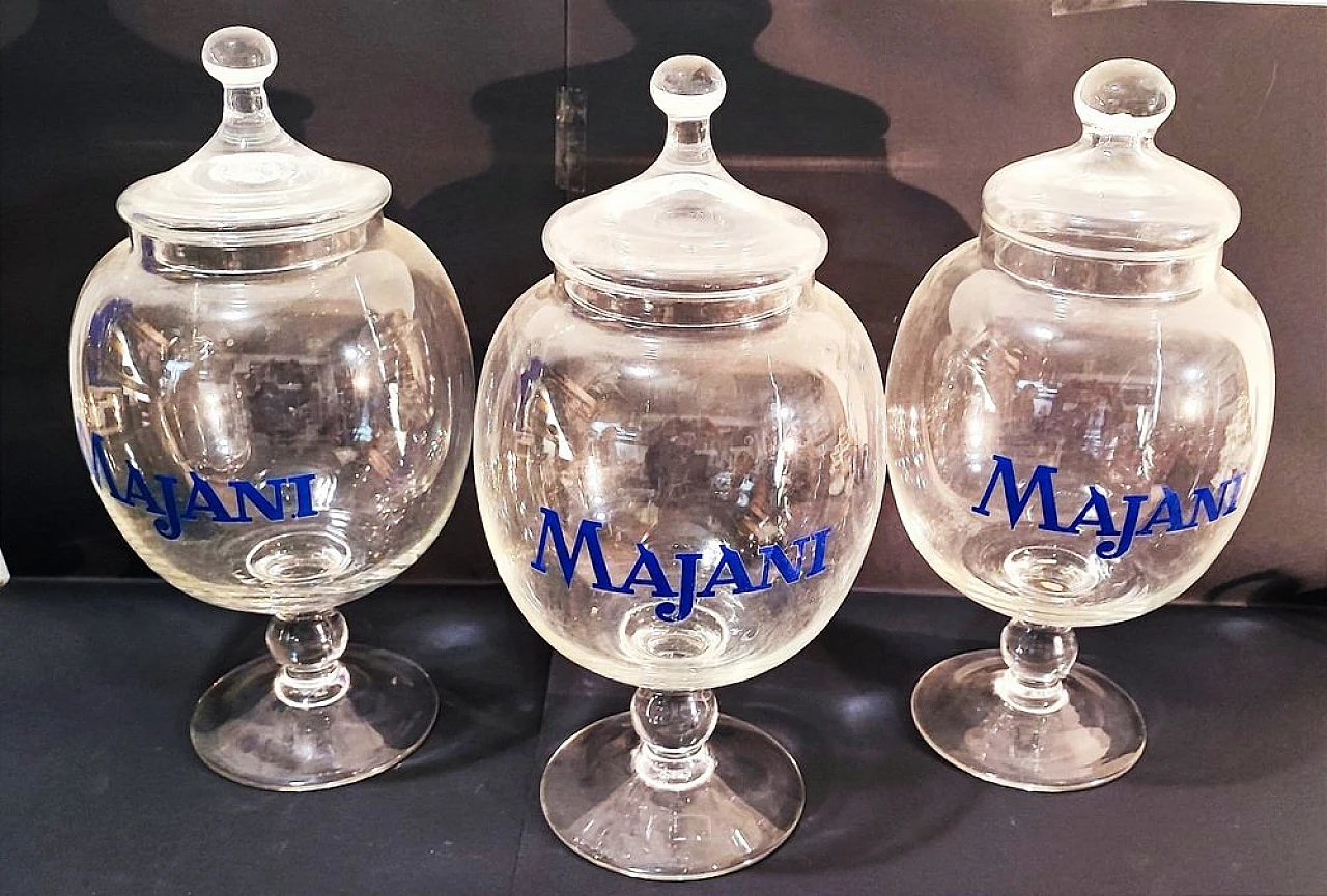 Pair of Majani lidded glass vases, 1950s 1