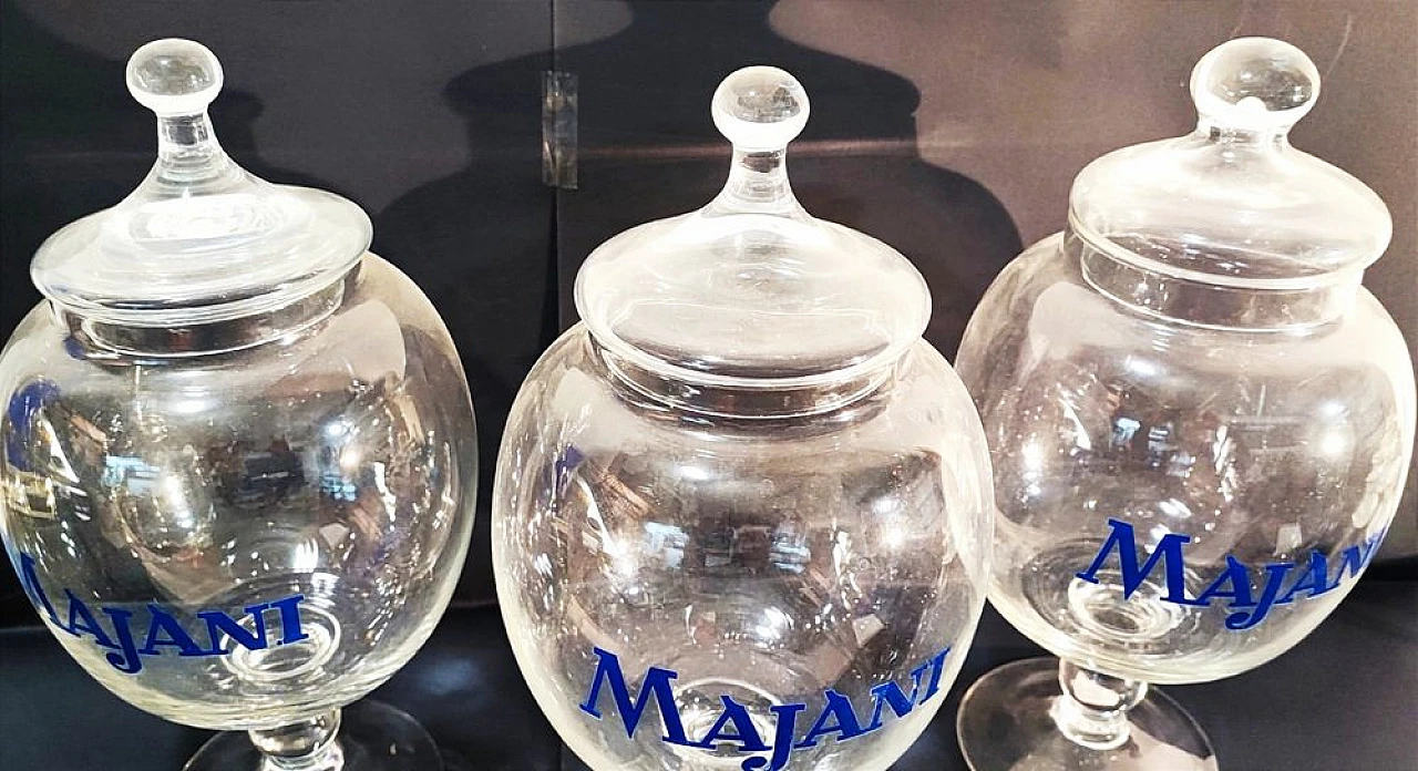 Pair of Majani lidded glass vases, 1950s 4