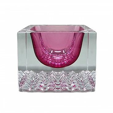 Pink Murano glass ashtray by Flavio Poli for Seguso, 1960s