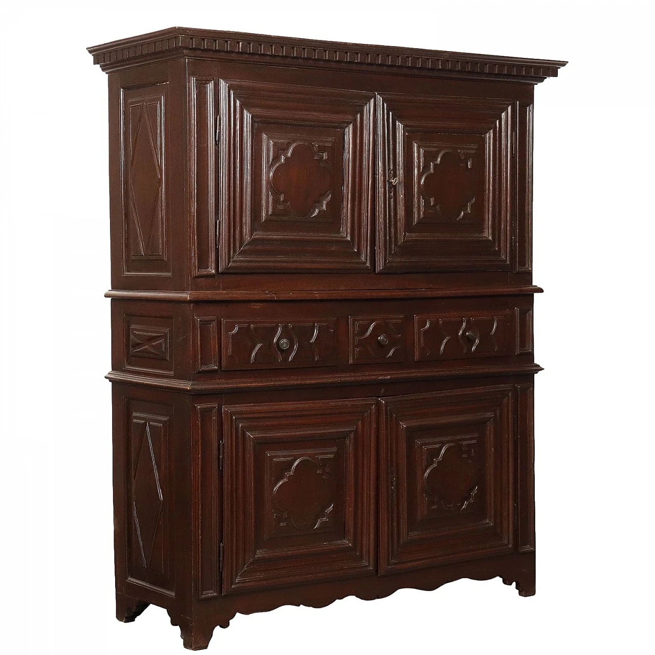 Credenza Barocca piemontese in noce, inizio '700 1