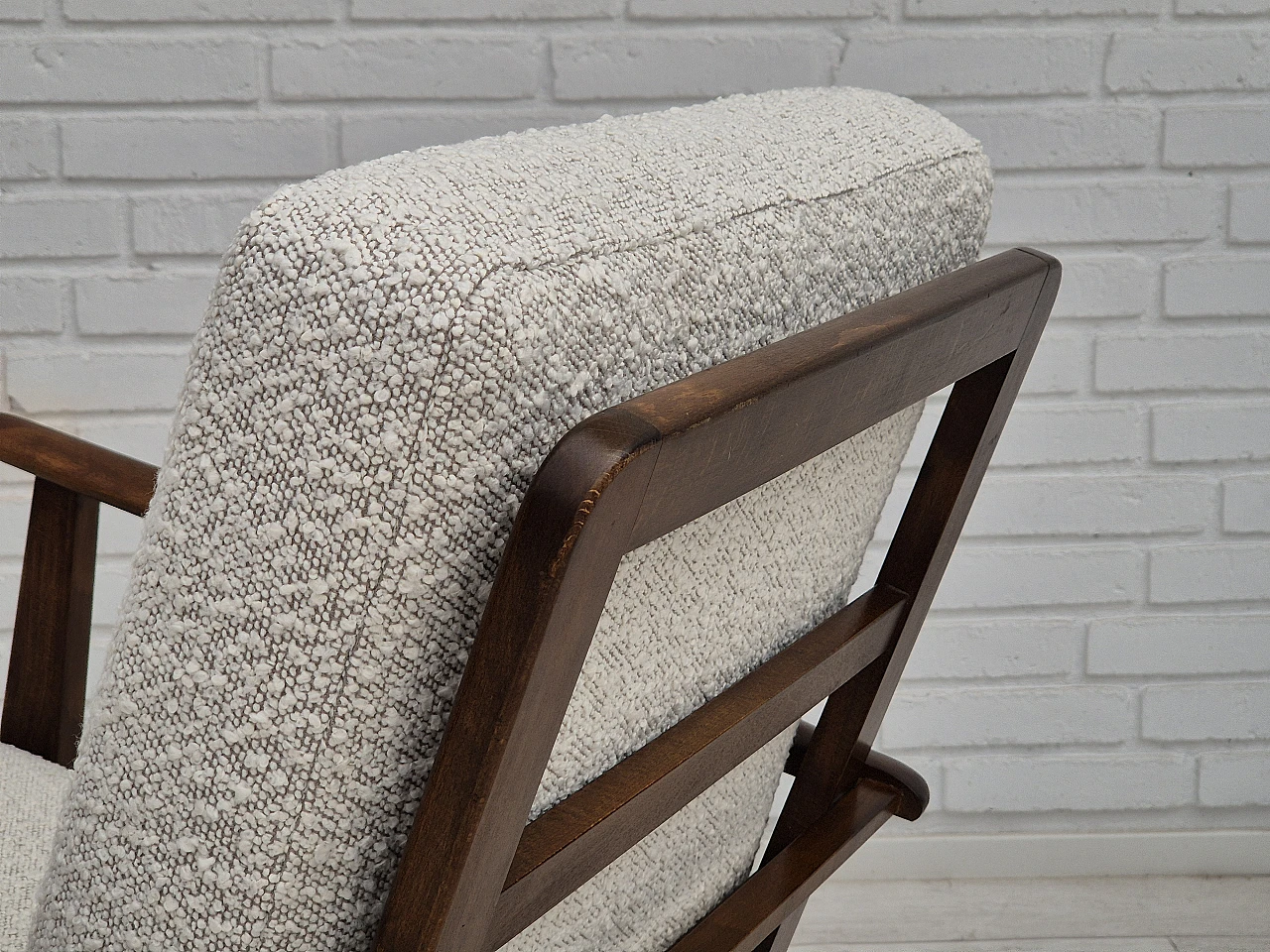 Danish beech and fabric armchair, 1960s 12