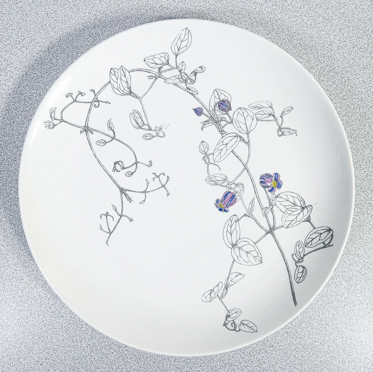 6 Porcelain Clematites plates by Piero Fornasetti, 1950s 2