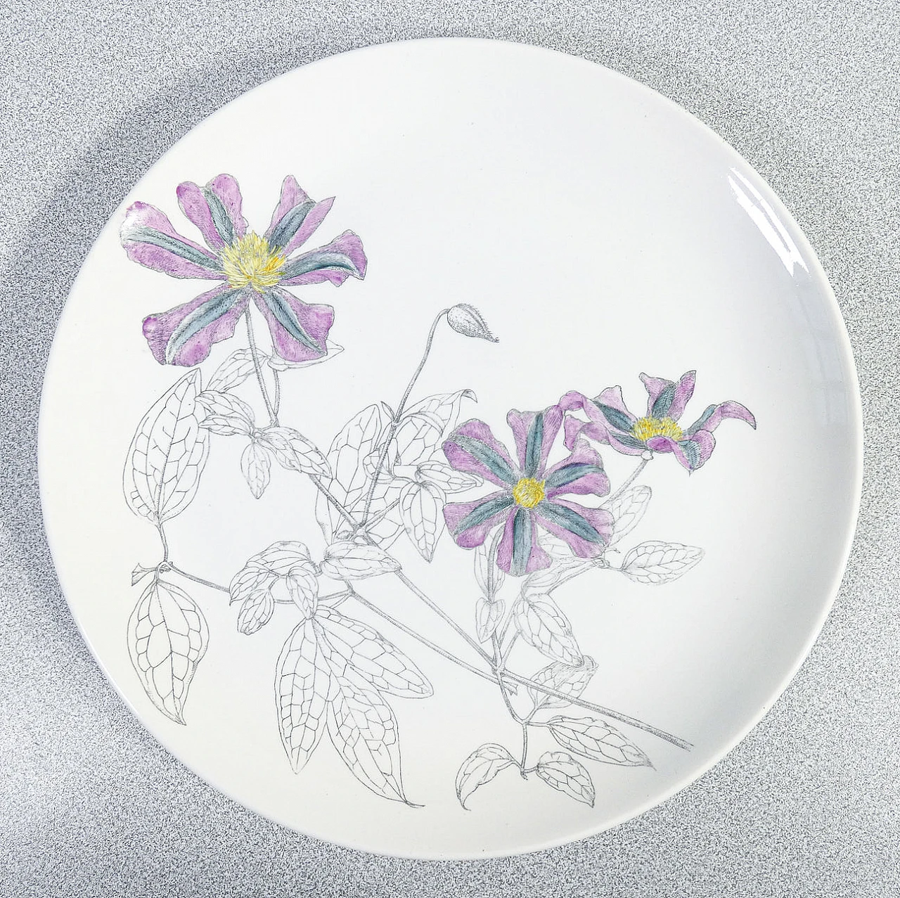 6 Porcelain Clematites plates by Piero Fornasetti, 1950s 12