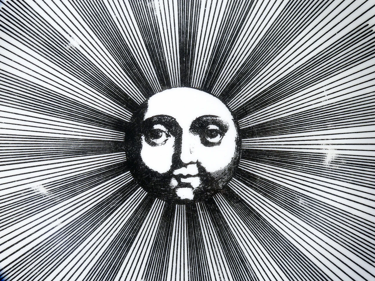 6 Piatti Soli e Lune in porcellana di Piero Fornasetti, anni '70 3