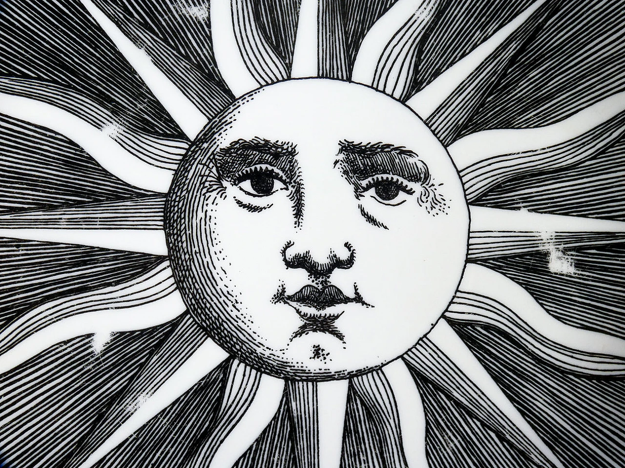 6 Piatti Soli e Lune in porcellana di Piero Fornasetti, anni '70 9