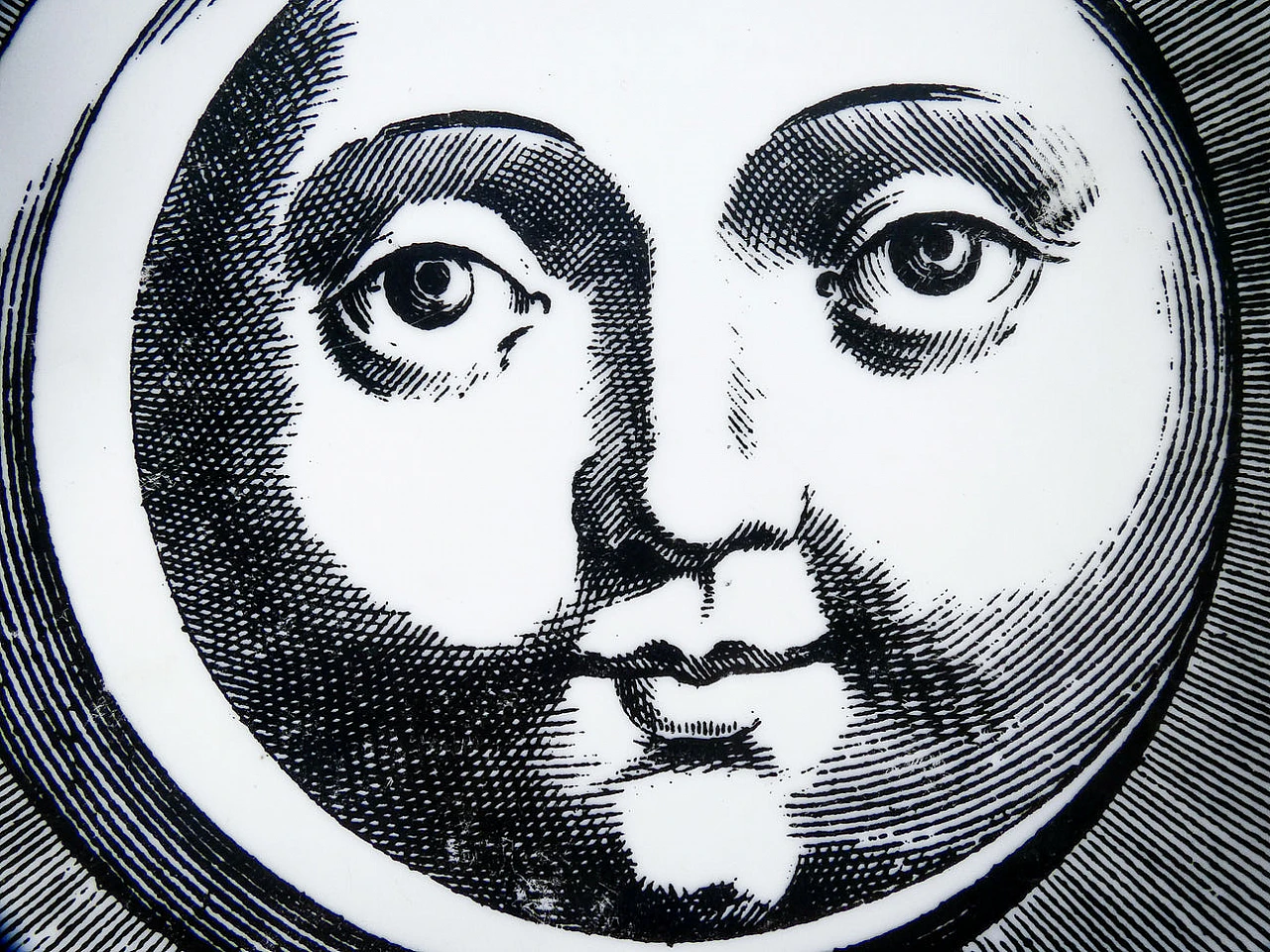 6 Piatti Soli e Lune in porcellana di Piero Fornasetti, anni '70 11